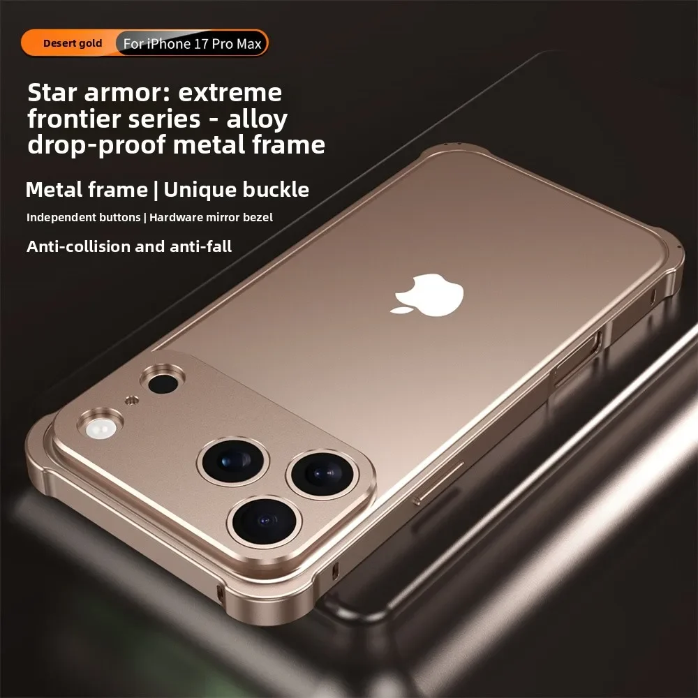 Sleek Aluminum Alloy Phone Case with Camera Protection and Shockproof Design