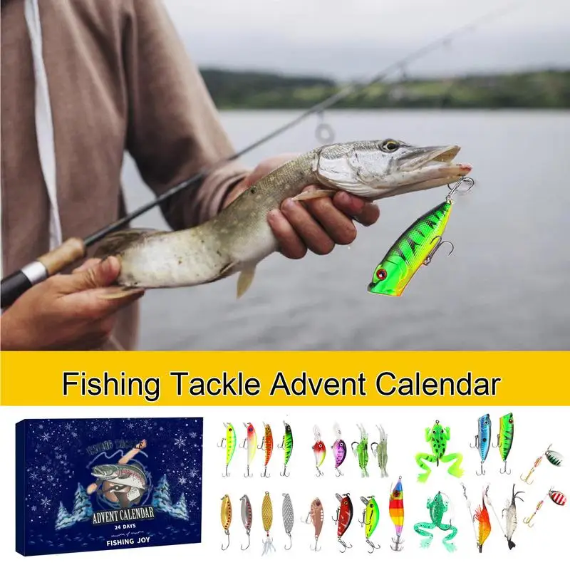 

Brand New Fishing Tackle Christmas Advent Calendar Countdown Calendar Fishing Lures Set Gifts For Father Husband Fishing Lovers