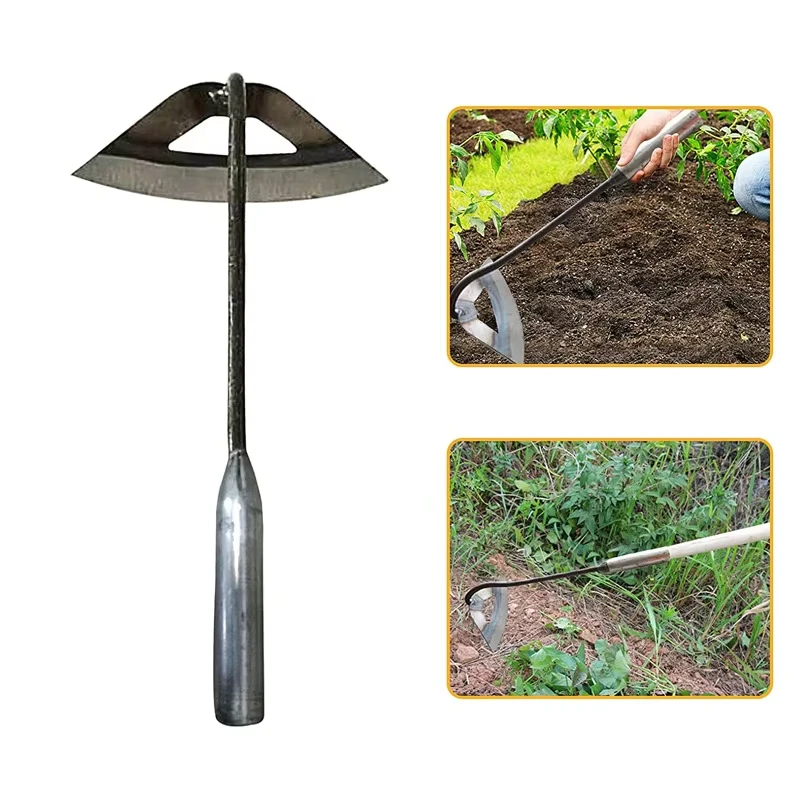 All-Steel Hardened Hollow Hoe Handheld Weeding Rake Planting Vegetables Farm Garden Agriculture Weeding Tool