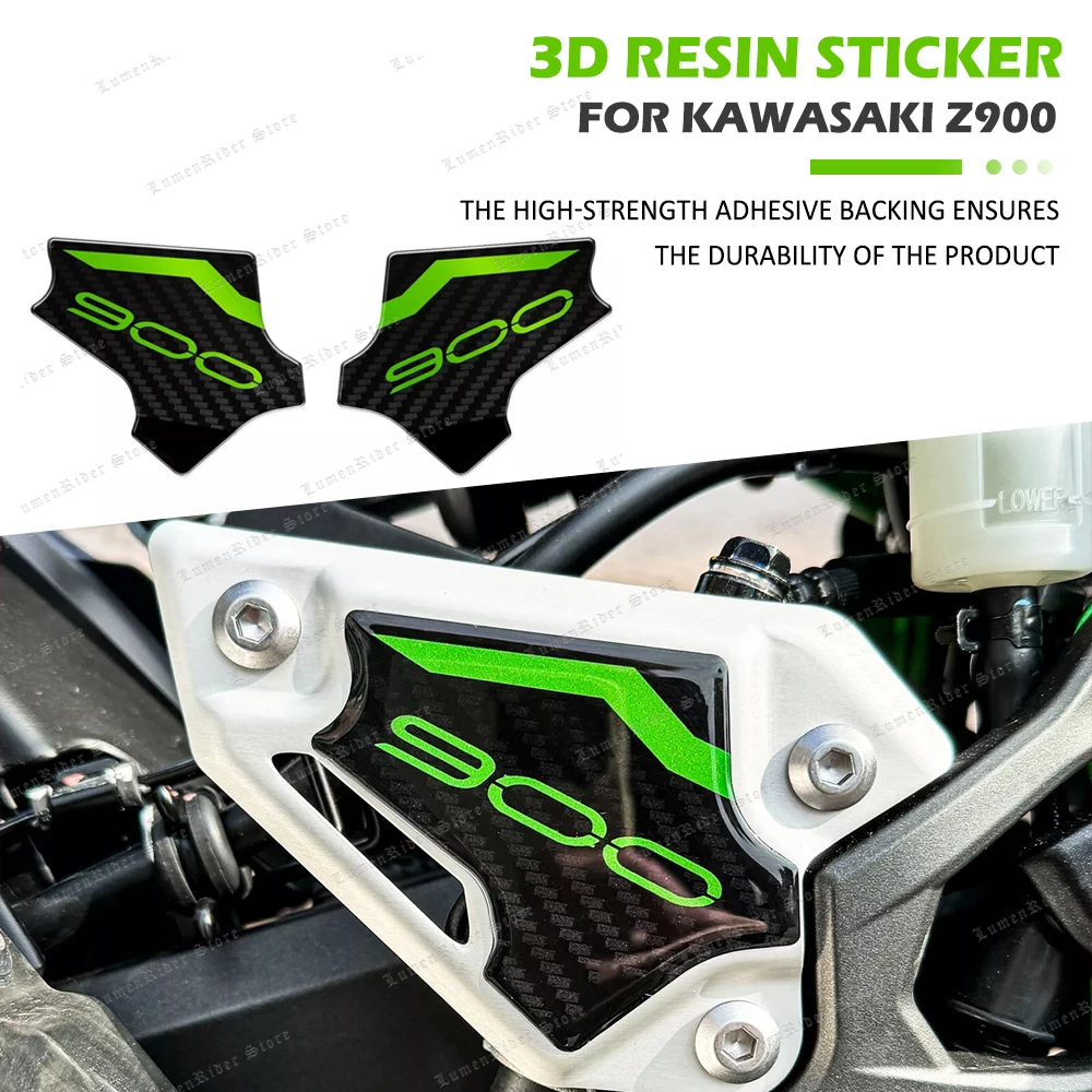 Resin Bike Motorcycle Sticker Compatible With Kawasaki Z900 - Z900 SE 2025. Grip Motorcycle Heel Protectors Against Bumps And Scratches. Adhesive Resin Sticker Set - Stickers Made In Italy