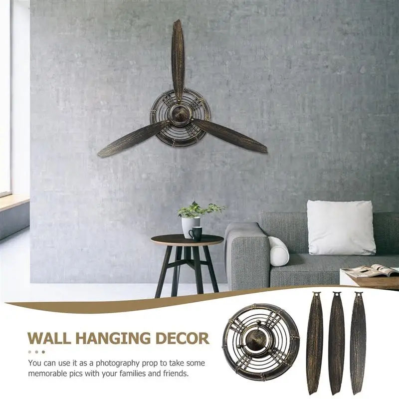 Retro Industrial Style Aircraft Propeller Wrought Iron Art Wall Hanging Ornaments Bar Internet Cafe Decoration 4