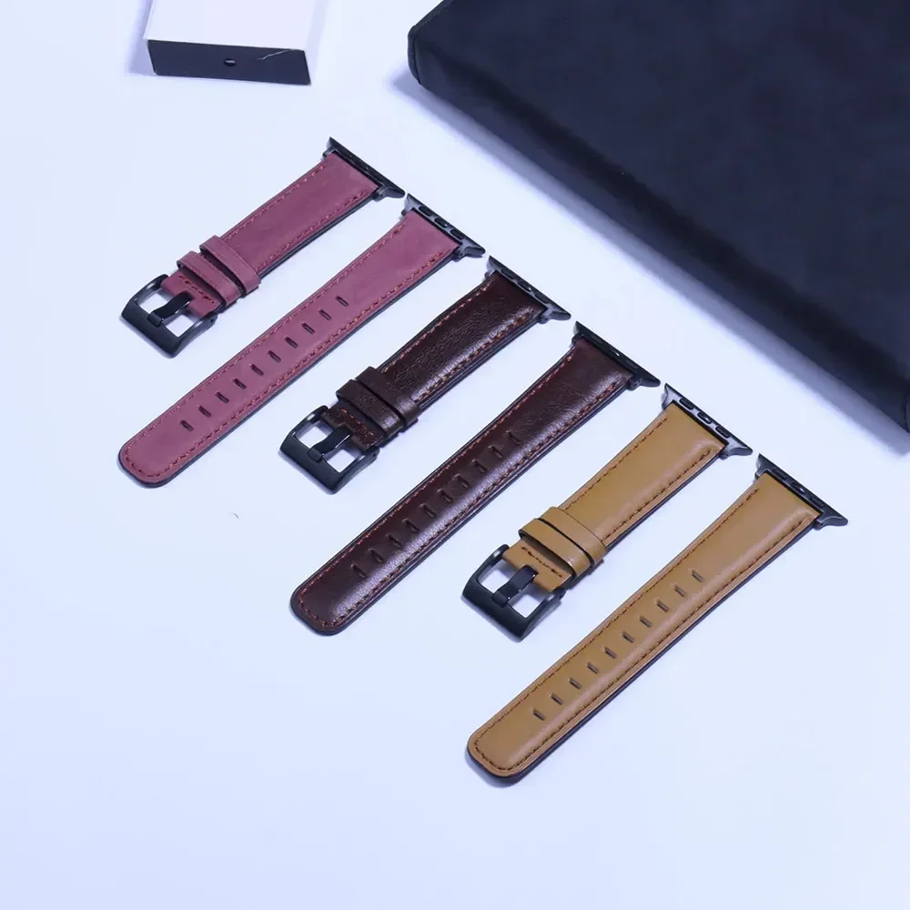 Lederarmband für Apple Watch Band 44 mm 49/45 mm 40/41 42 46 mm Gürtel Retro Luxus Correas iWatch Serie 10 9 5 4 SE 6 7 8 Ultra 2 – Detail 7