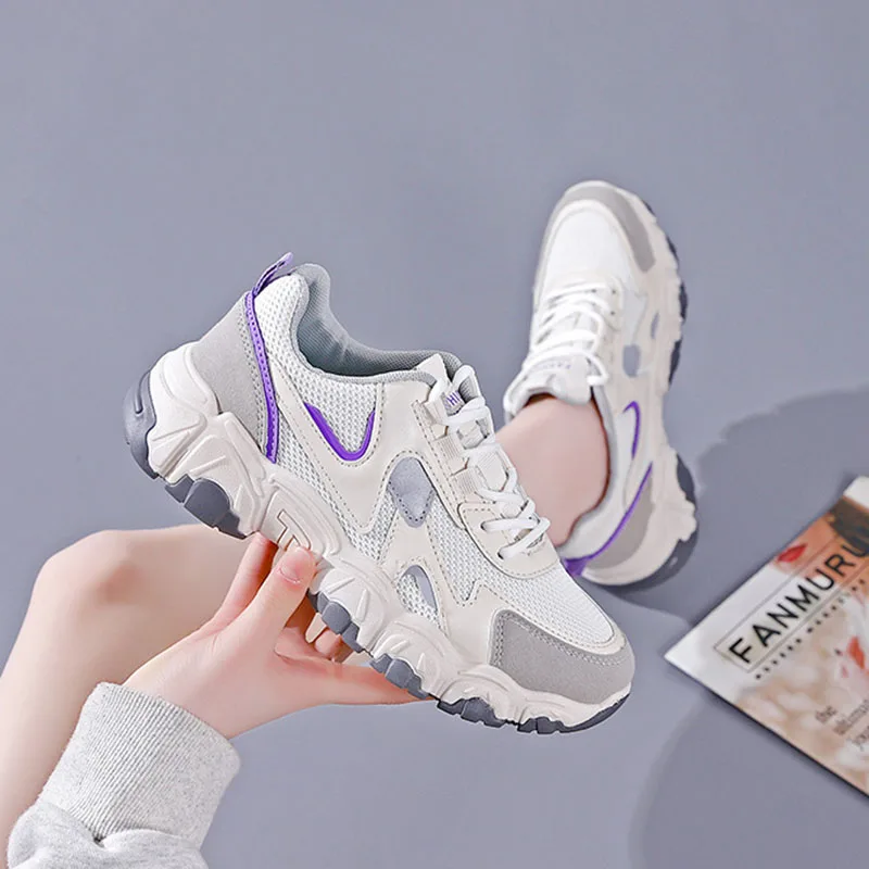 

Кроссовки женские из сетчатого материала, Вулканизированная подошва, плоская подошва, Спортивная повседневная обувь для ходьбы и тенниса