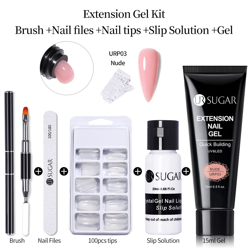 MiU GEL ネイルケアセット Stay pre liquid 13ml UR SUGAR 15ml 4/6PCS Nail Extension Gel Kit Quick Building