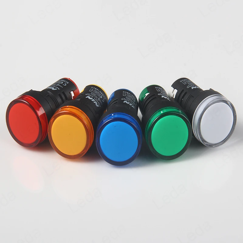 1Pcs Power Indicator Signal Light AD16-22DS LED Highlight Red Green Yellow Blue White Aperture 22mm