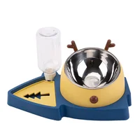 Cat Bowl Double Bowl Food Basin | Automatic Drinking Bowl for Dogs and Cats