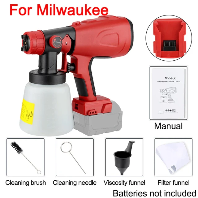 For Milwaukee 18V Battery 800ML Electric Spray Gun Cordless Paint