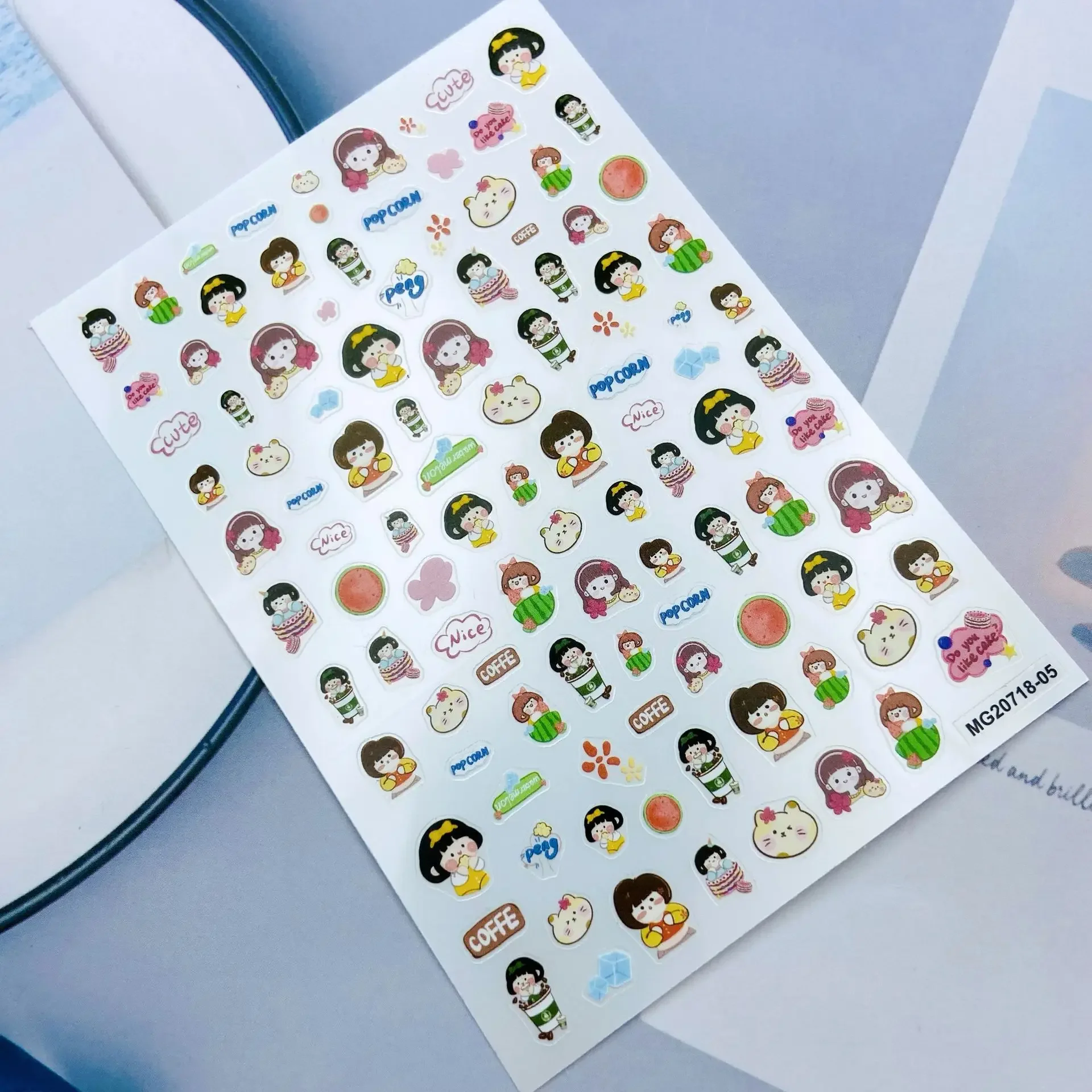 Anya Forger Chibi Pretty Kawaii Nail Stickers Anya Peek Star Nail Art Creative Accessories Heart Nails Decal Decoration