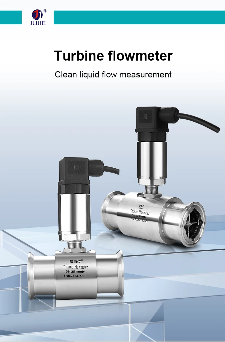 Turbine Flow Meter Water Flow Transmitter 4-20mA RS485 Signal Output Alcohol Hyd