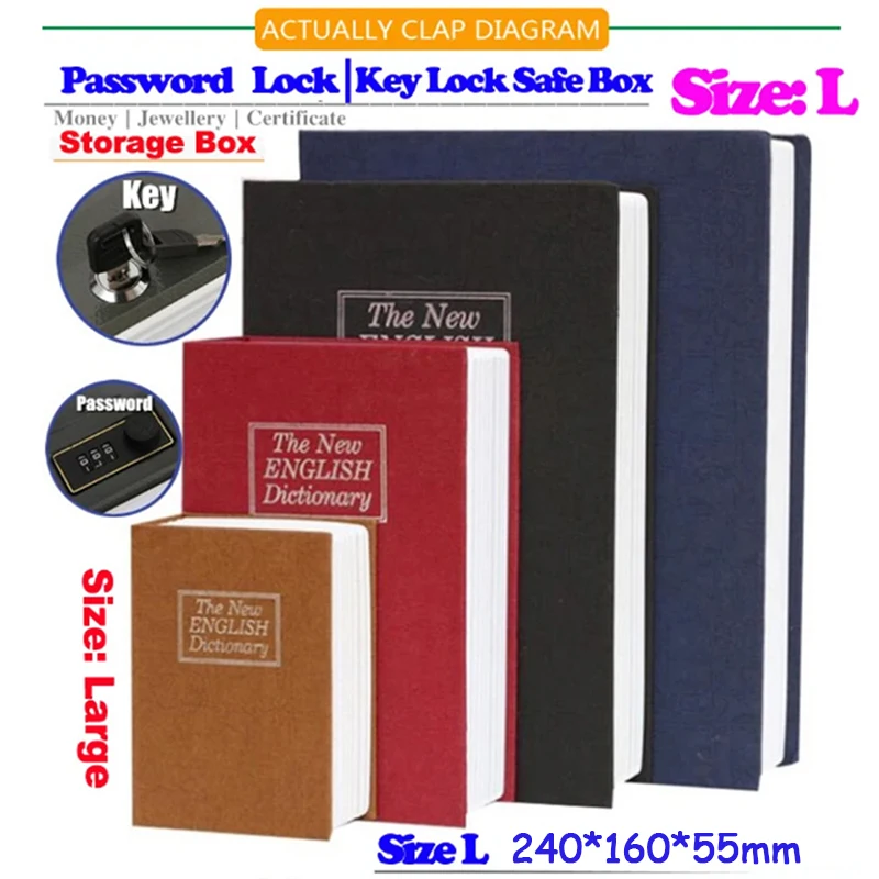 Password Security Safe Lock Cash Money Coin Storage Key Locker Kid Gift Security Mini Dictionary Safe Box Book Money Hide Secret