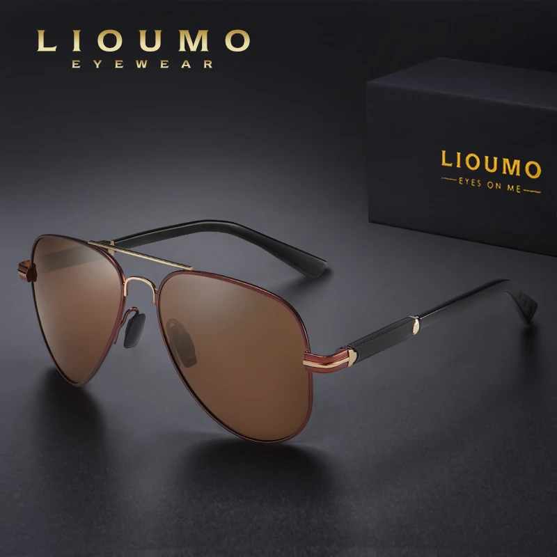 

LIOUMO Luxury Pilot Sunglasses Men Polarized Photochromic Glasses For Driving Women Anti-Glare Chameleon Shades zonnebril heren