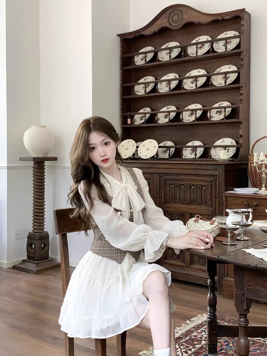 Elegant Chiffon Short Dresses for Women Flare Sleeves Ruffles A-line Birthday Party Dress Korean Fashion One Piece Vestido New