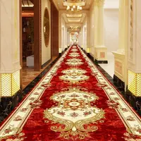 Luxury European Style Lobby Corridor Carpets Hallway Long Strip Area Carpet  Aisle Wedding Red Area Rugs Home Entrance Decor Mat 1