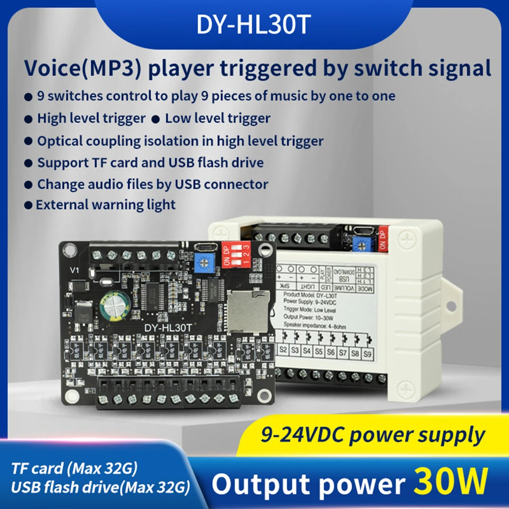 Modulo Riproduzione Vocale 3.7V-5V 5W Con Memoria Flash 32MB Per Progetti Fai Da Te