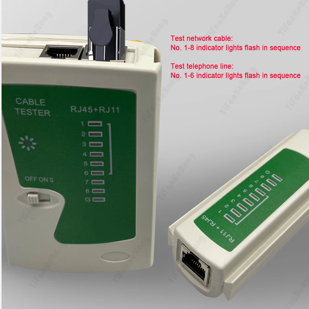 다기능 네트워크 케이블 테스터, RJ45 이더넷 케이블 테스터, Lan 테스트 도구, Cat5 Cat6 8P 6P 케이블 및 RJ11 전화 케이블