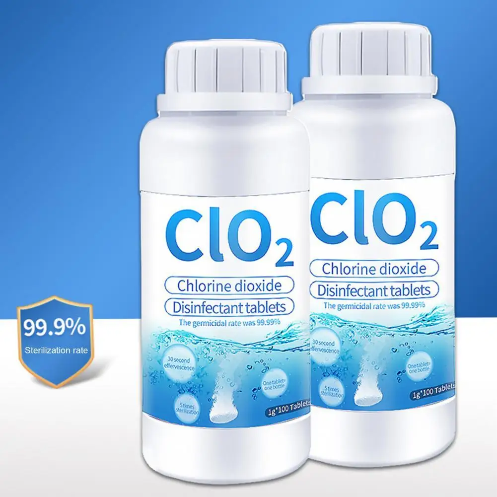 100pcs/bottle Durable Chlorine Dioxide Tablet Powder Cleaner Tablet