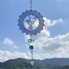 Stainless Steel Wind Spinners Sculptures With Stalilizer Spiral Ball Tail for Yard Garden Decor 3D Chime Sun Catchers Hanging 1