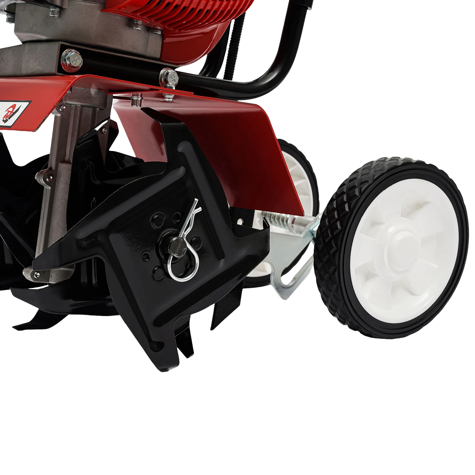 Garden Tiller 52CC Single Cylinder Petrol Engine 1700W 2 Stroke Lawn Cultivator Rotovator Soil with Oil Mixing Bottle