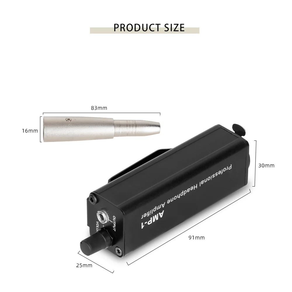 In-Ear Monitor Amplifier Portable Ear Amplifier Converter XLR to 3.5MM Audio Ear Converter Plug and Play Lossless Tra