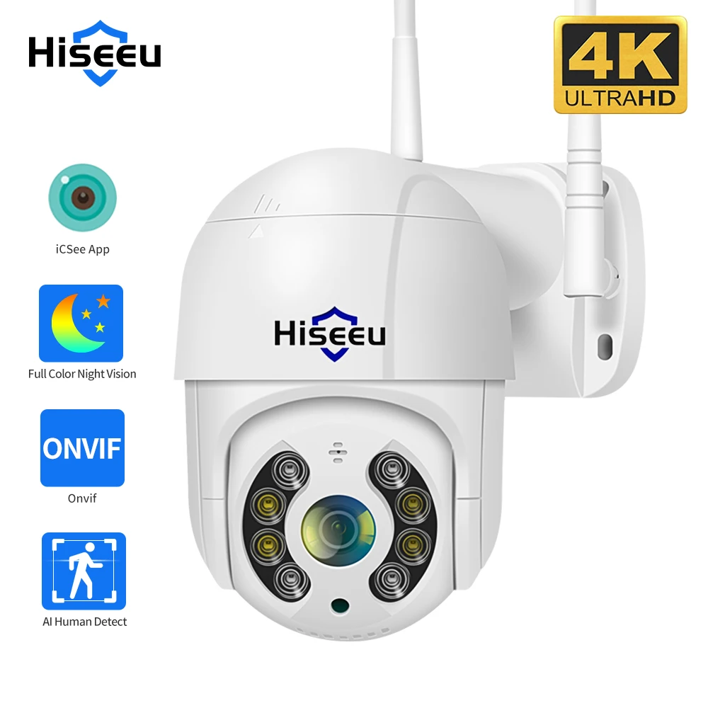 Hiseeu4K8MPSmartWifiPTZCamera5xDigitalZoomAIHumanDetection