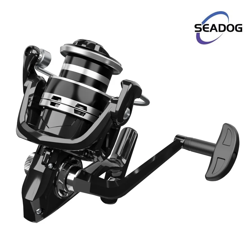 

Спиннинговая катушка SEADOG с передаточным числом 5,2: 1, черная Рыболовная катушка, металлическая мелкая глубокая катушка, высокое качество