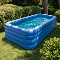 Nouvelles piscines gonflables bleues et blanches de grande taille en plusieurs formats (3 et 4 anneaux), piscines gonflables en PVC extra-larges 1