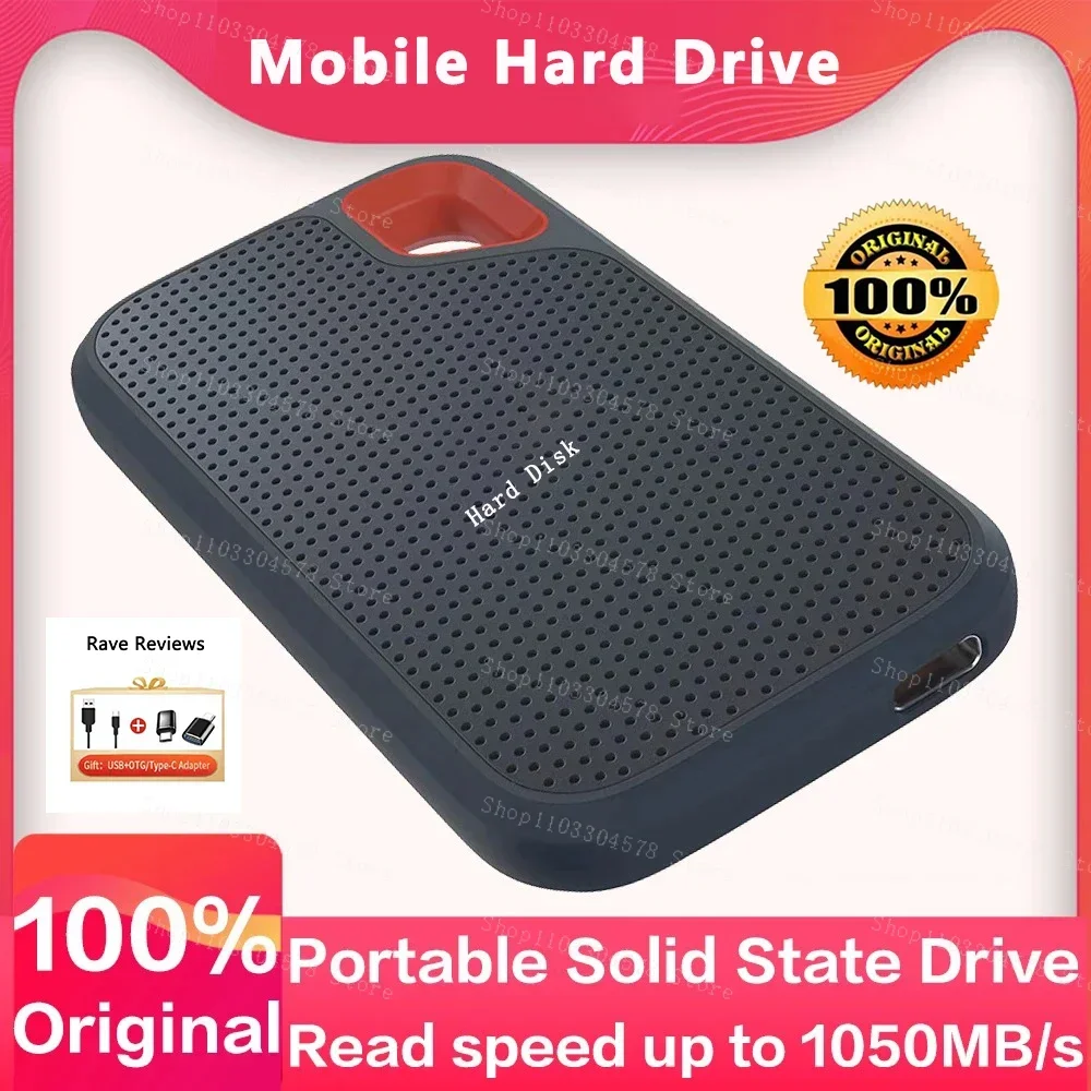 

New 2024 SSD E61 Extreme PRO 4TB 2TB 1TB 500GB USB 3.2 Type-A/C Portable External Solid State Drive NVME Hard Disk for PS5