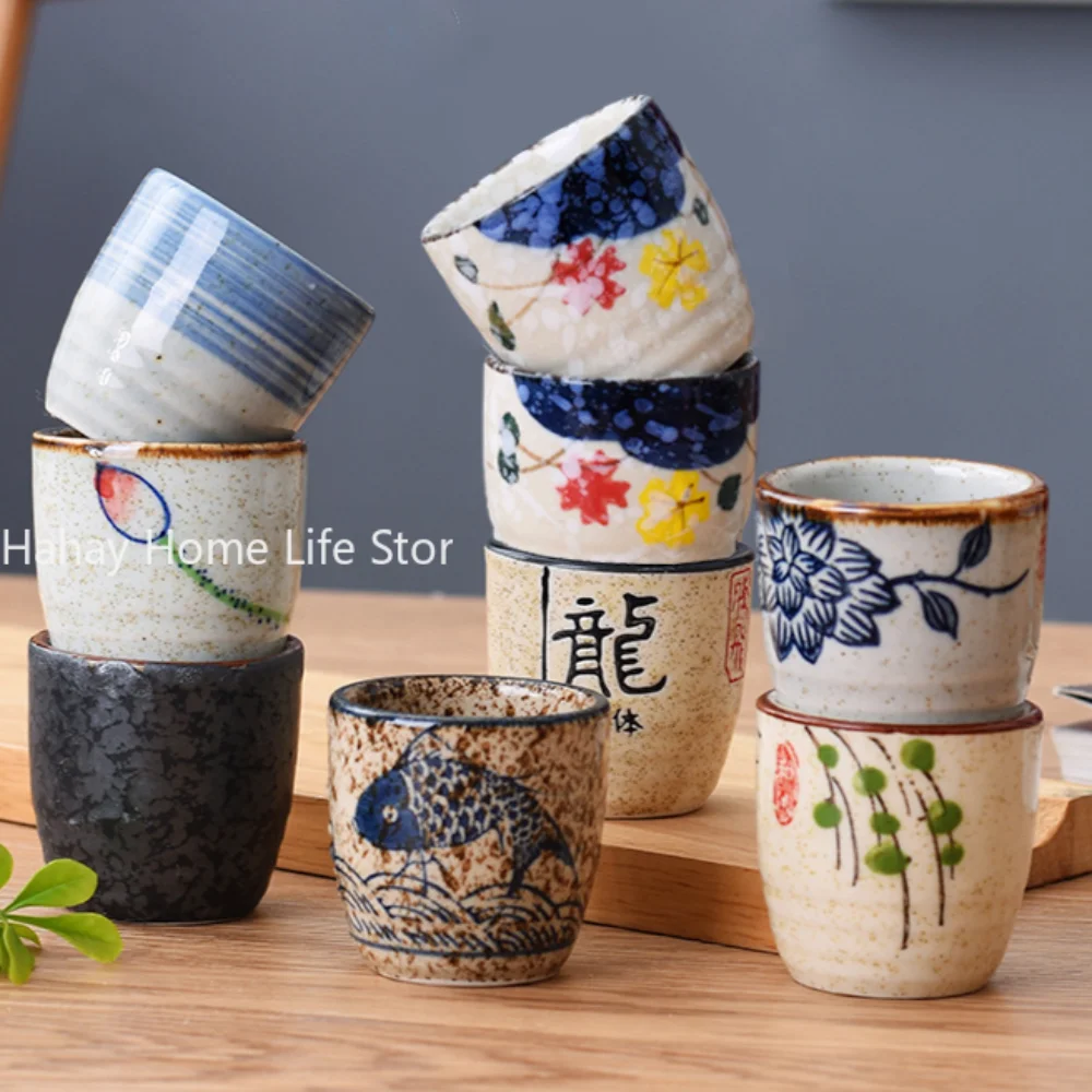 Japanese style Hefeng hand-painted ceramic tea cup wine cup small size drinking hotel heat-resistant thickened home tea ceramic coffee cup set