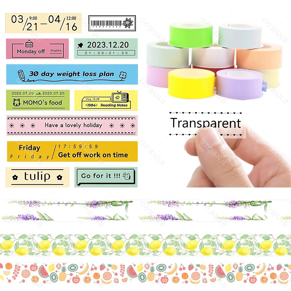 P15 Thermal Paper Rolls Continus Label Tape 15mm*4m Self Adhesive Label Sticker White Color for Marklife P15 Label Printer
