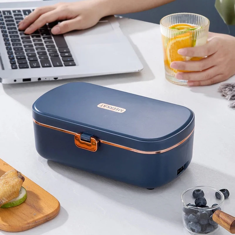 

900ml Portable Electric Lunch Box Water Free Heating Bento Box Rice Cooker Thermostatic Heating Food Warmer For Office 220V