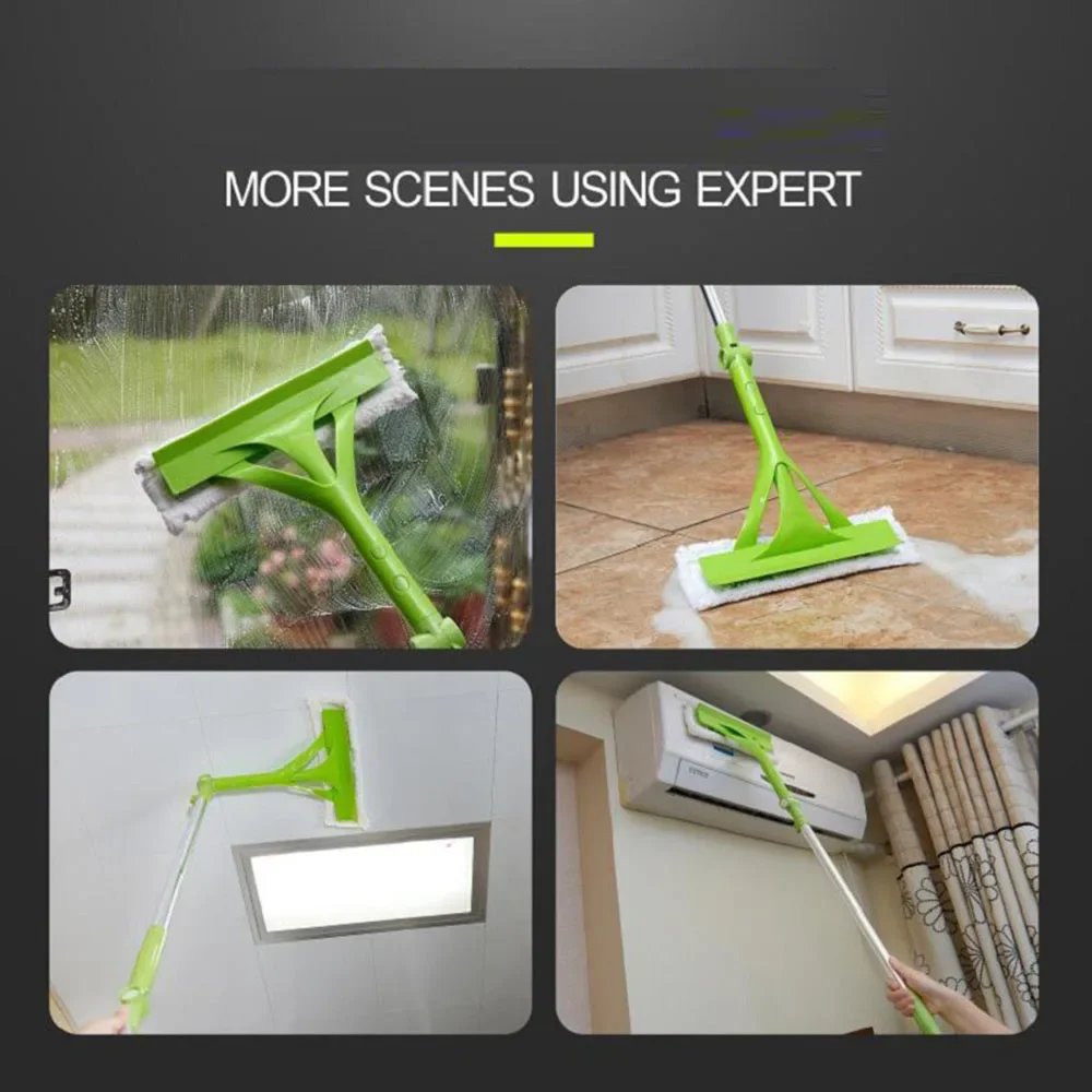 Telescopic Glass Cleaner Brush High-rise Window Cleaning for Washing Window Squeegee Microfiber Extendable Window Scrubber 4