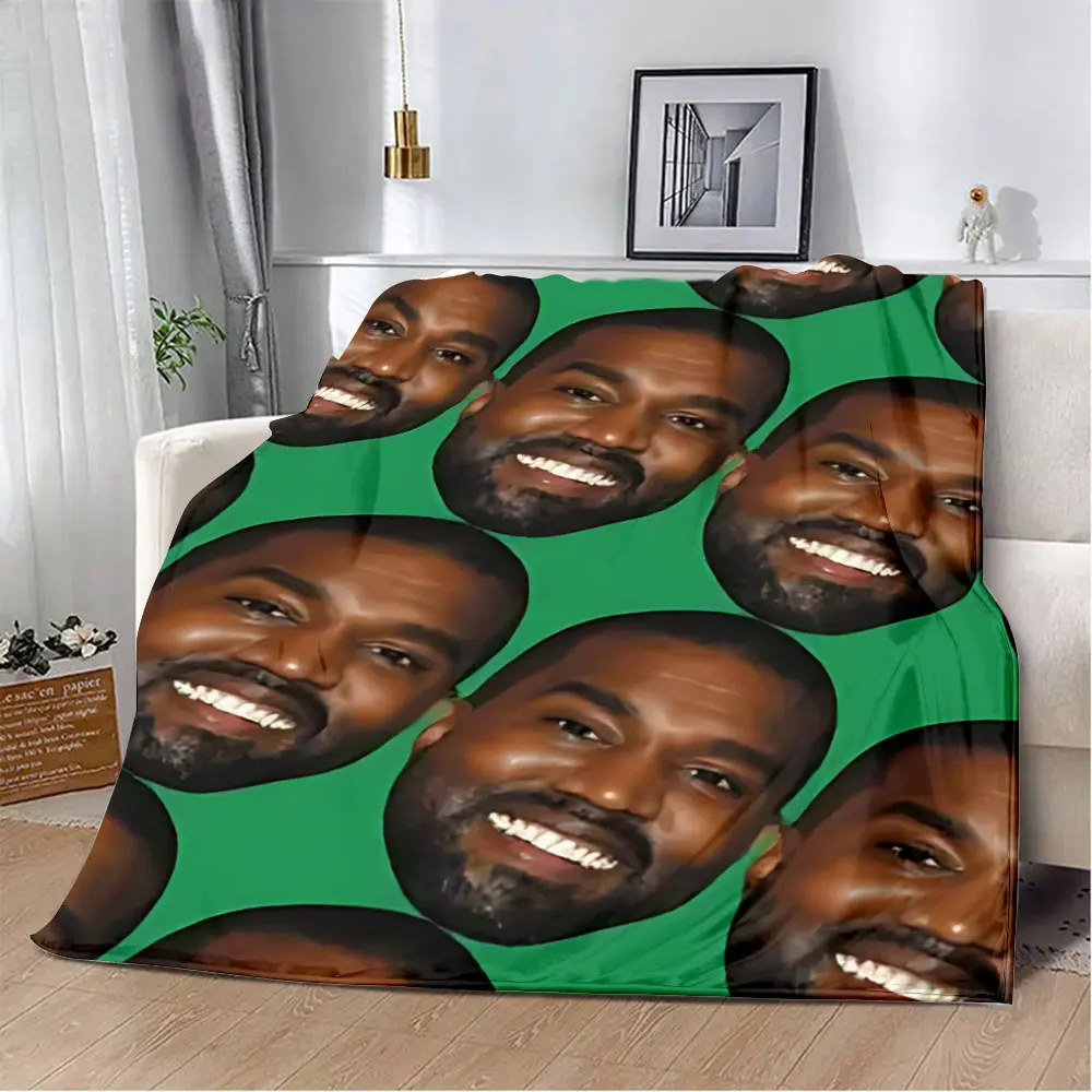 Funny Kanye West Meme Printed Blanket Picnic Blankets Warm Blanket Soft and Comfortable Blanket Home Travel Birthday Gift 4