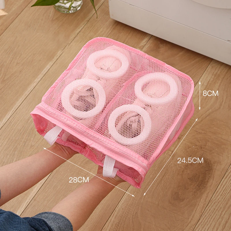 Anti-deformation Mesh Laundry bag Washing Machine Shoes Bag Travel Storage Bags Organizer Portable Sneakers Laundry Net 4
