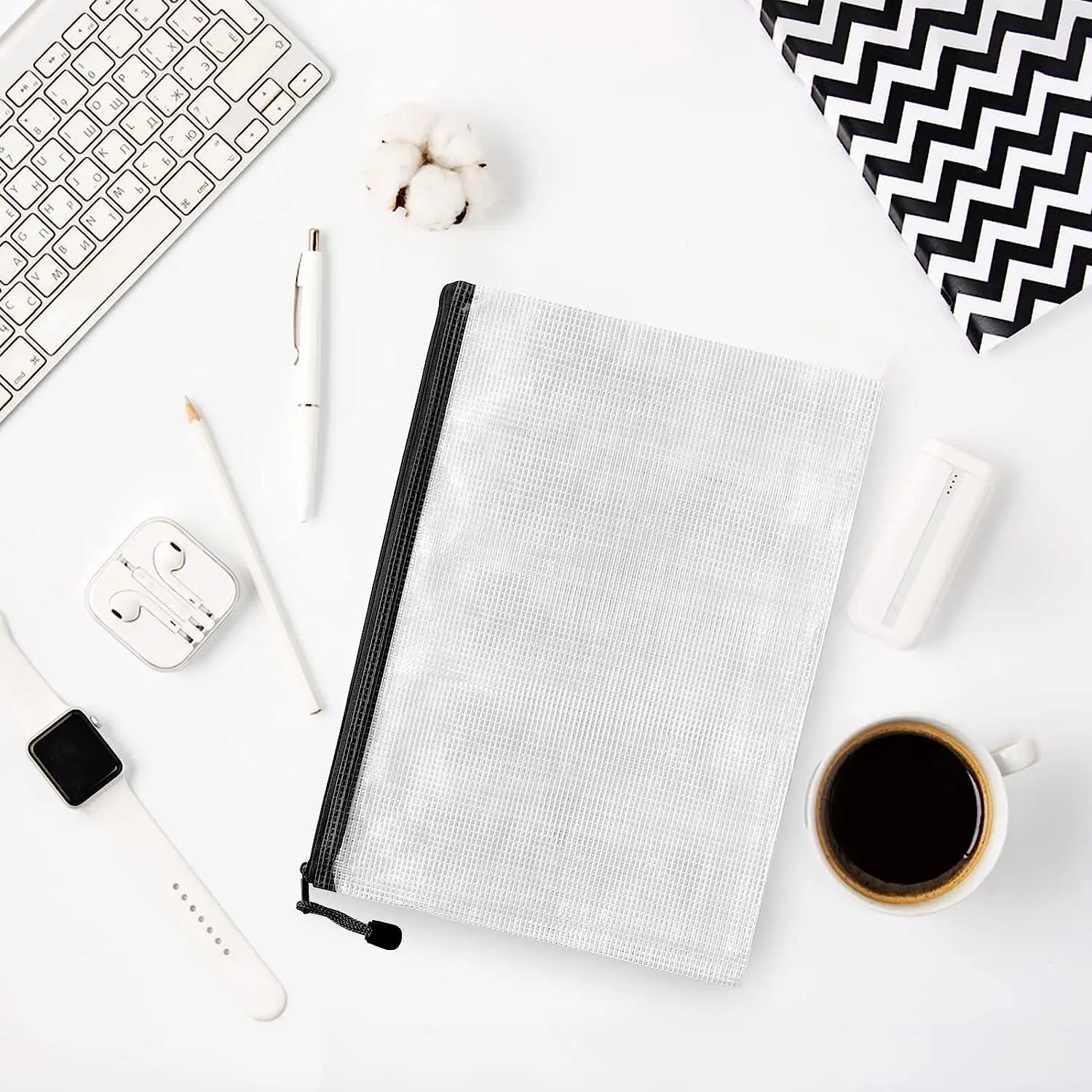 Borse Per Documenti A5 Impermeabili 4 Pezzi - Con Zip, Tessuto Oxford, Per Ufficio E Viaggi