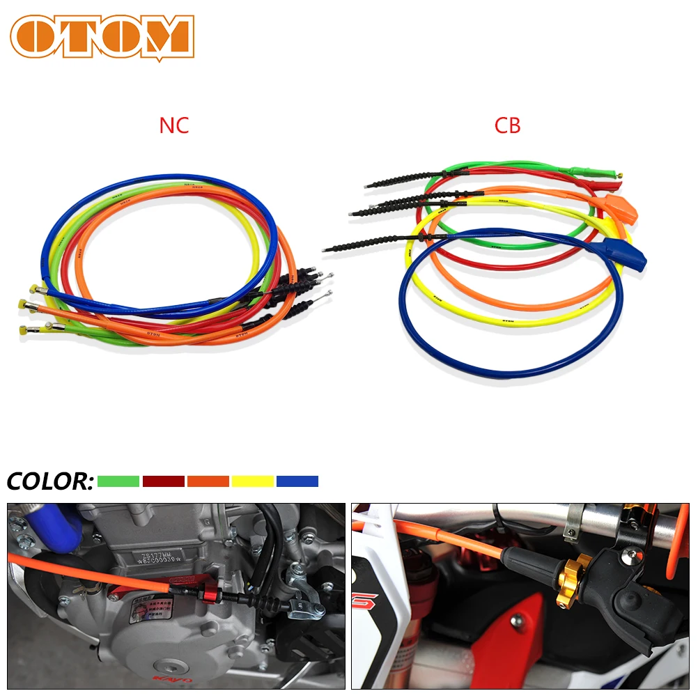 Motorcycle Brake Hose, Motorcycle Clutch Cable, OTOM Motorcycle Enduro Clutch Line Cable Wire Dirt Bike 316 Stainless Steel Core Brake Line Clutch Oil Hose