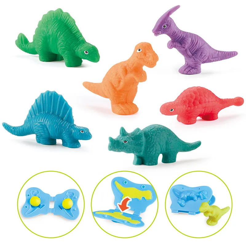 Playdough Dinosaur World Play Dough Set Plasticine Mold Animal Ocean Modeling Clay Kit Slime Toys Set DIY Kid Cutter Mould 6