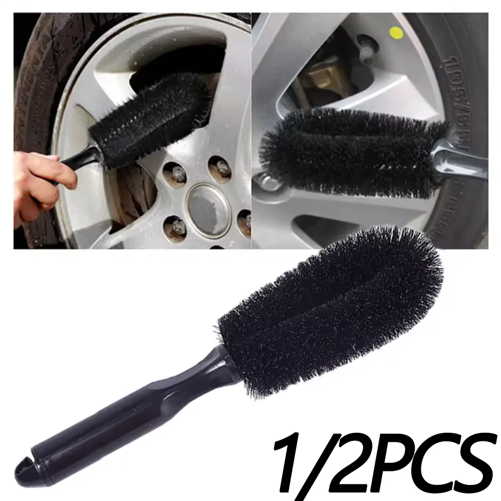 1/2PCS Car Wheel Brush Tire Cleaning Brushes Tools Car Rim Scrubber Cleaner Duster Handle Motorcycle Wheels Detailing Brush cleaning brush,cleaning tool