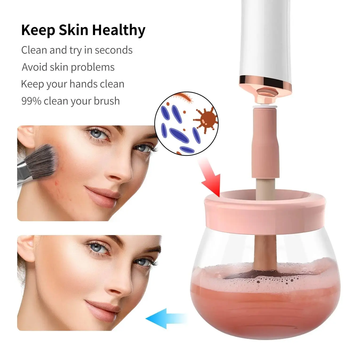 New Automatic Makeup Brush Cleaner, Upgraded 7000RPM Spinner 2024