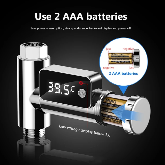 Vízfürdő -Mérő Zuhany Csaptelep Led Kijelző Celsius/Fahrenheit Víz Hőmérséklet -Érzékelő Monitor Meter Fürdőhőmérő - Image 5