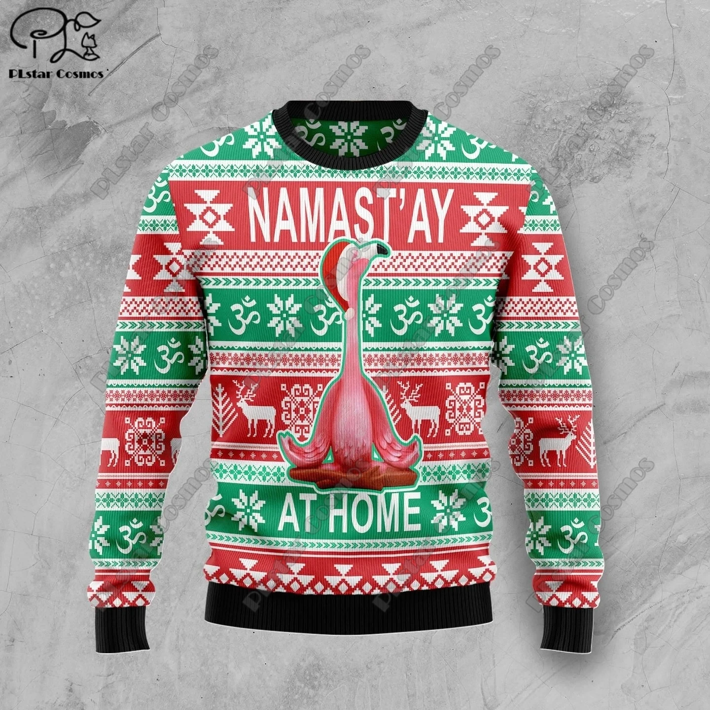 New 3D printed Christmas elements Christmas tree Santa Claus pattern art print ugly sweater street casual winter sweater S-3