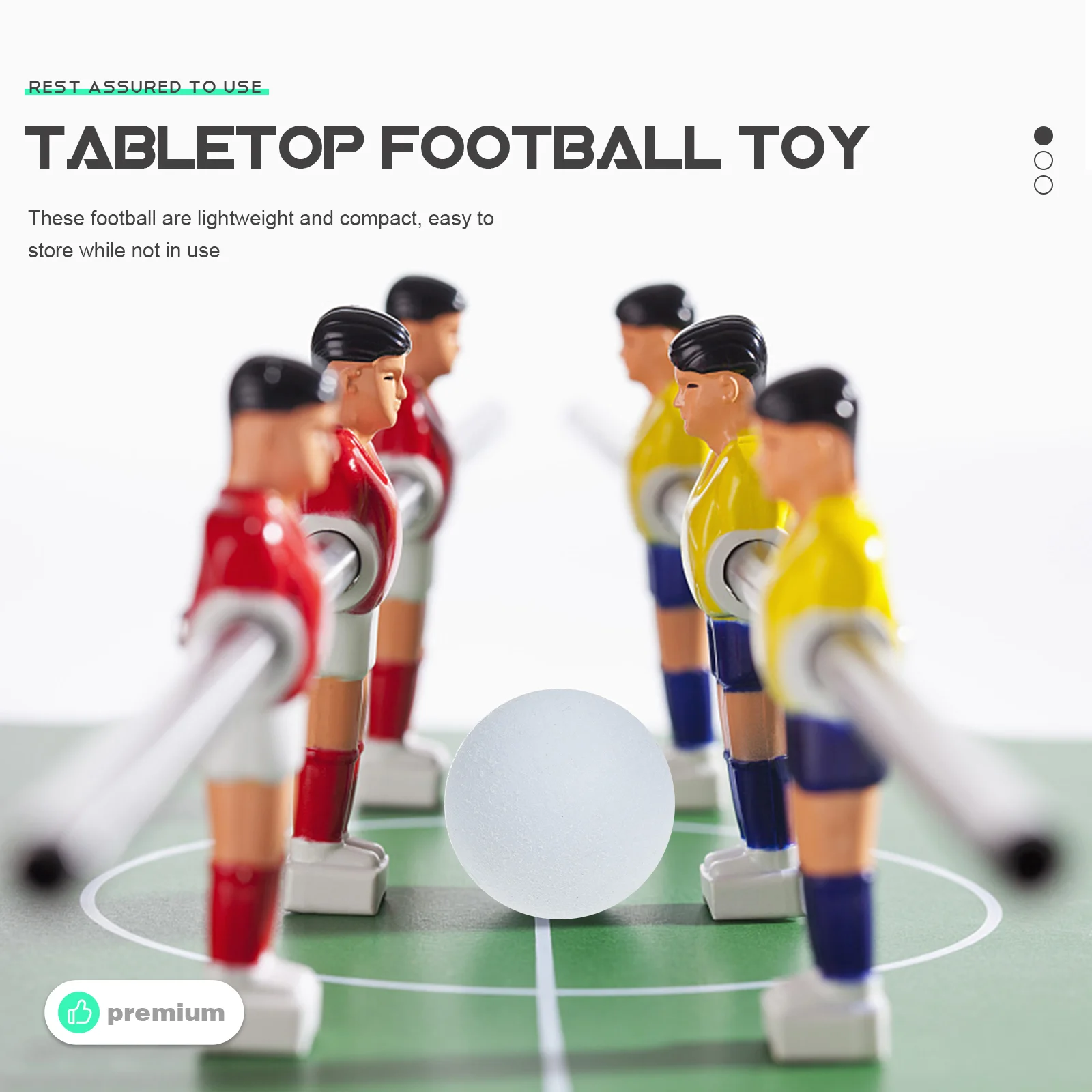 6 Pcs 36mm White Fuzzy Table Soccer Balls Professional Wear resistant Foosball Replacement Mini Portable Child Toy Home Game