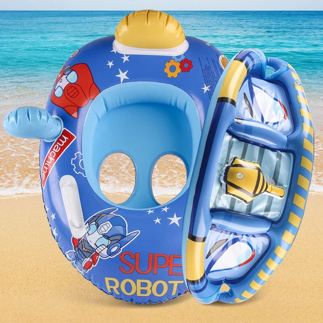 1PC Thickened Inflatable Canopy Seat Ring with Handles, Summer Pool Float for Underarm Use, Perfect for Beach and Pool Parties 3