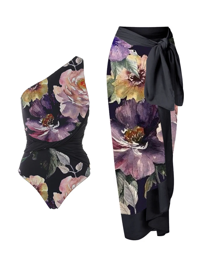 

Diva Beachwear for Girl One Shoulder 2023 Fashion Women Swimwear Summer Floral Print Swimsuit Bathing Suits Vacation Sexy / New