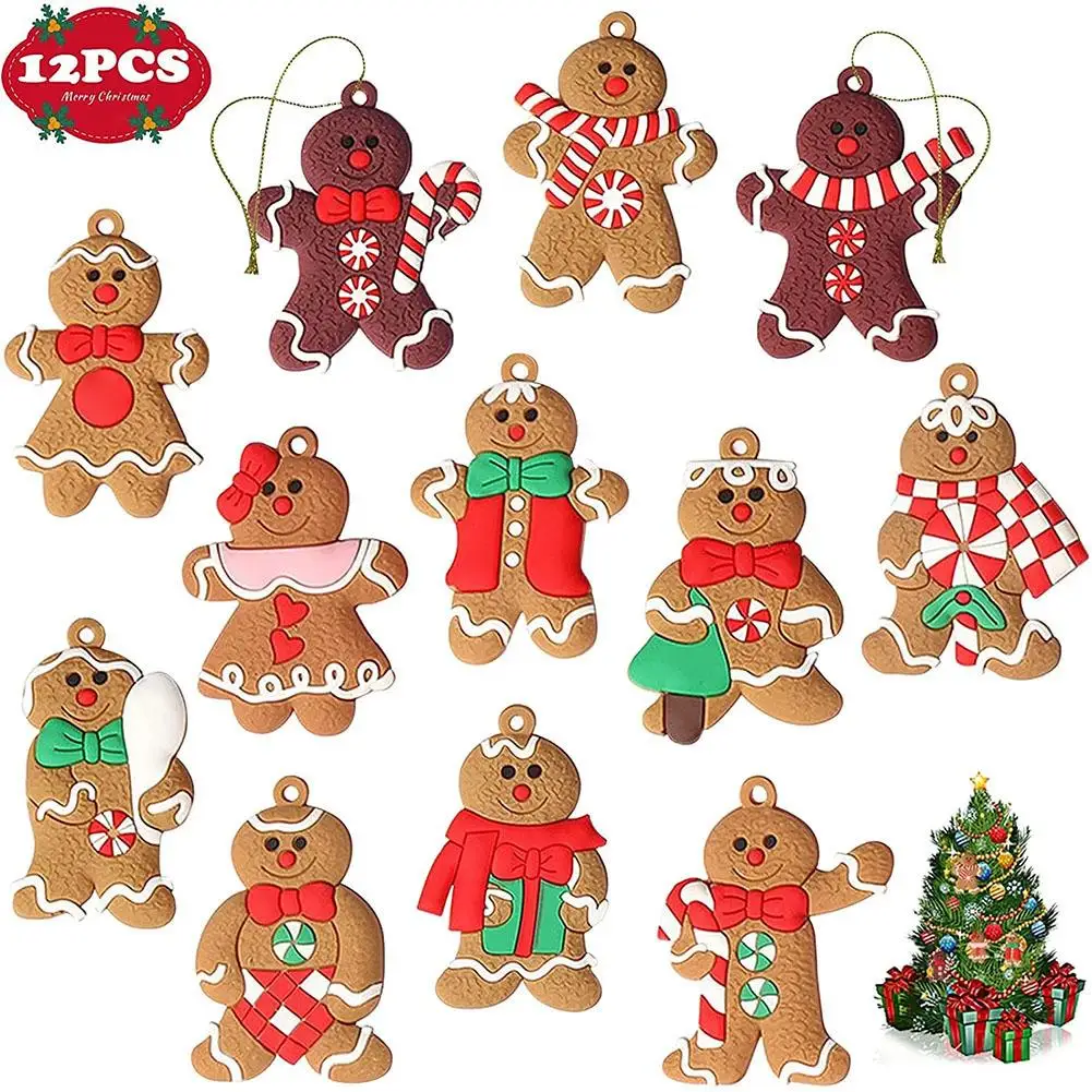 

Gingerbread Man Ornaments Xmas Tree Hanging Pendant 2023 Merry Christmas Decorations For Home 2024 New Year Gift Navidad No C8i5