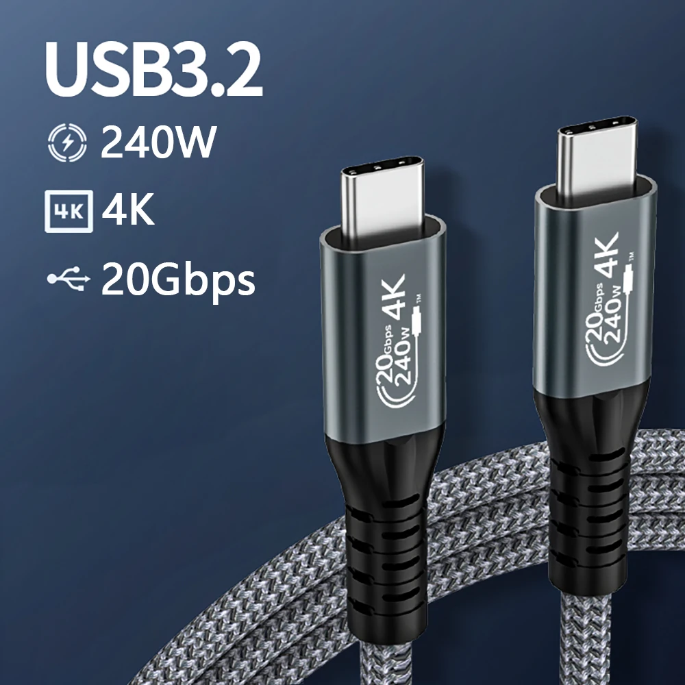 Ugourd-tipo c Cabo de Transferência de Dados Carregamento Rápido Hub Usb Ssd Box Notebook tipo c tipo c pd 240w 48v 5a Gen2 20gbps 5a
