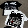 Vintage Big Face Graphic Print Cotton T-Shirt Men Y2K Summer Short Sleeves Vintage Oversize Tshirt Streetwear Women Tops 1