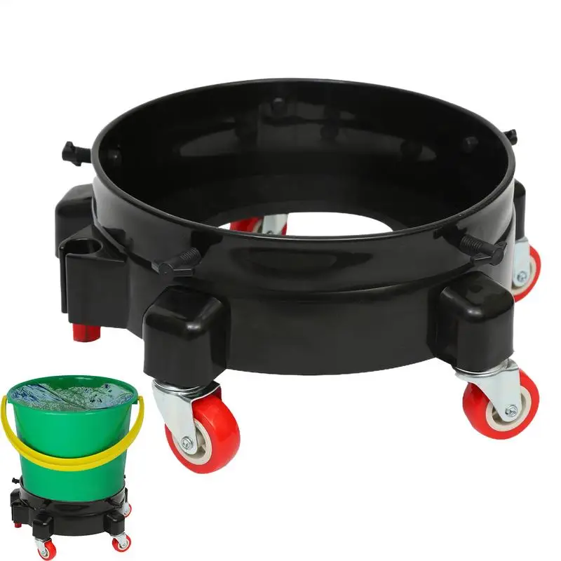 Rolling Bucket Dolly Car Wash Bucket Roller Bucket Cart 360 Swivel Bucket Storage Tray With Wheels For Car Wash Tools Accessory