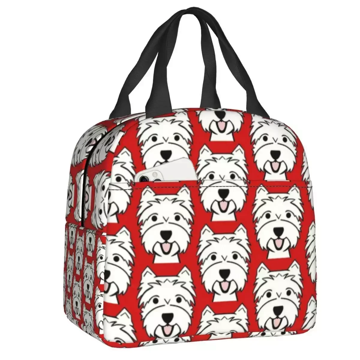 

Изолированная сумка для обеда Cute West Highland Terrier для пикника на открытом воздухе, герметичный охладитель для собак, детский термальный контейнер для еды