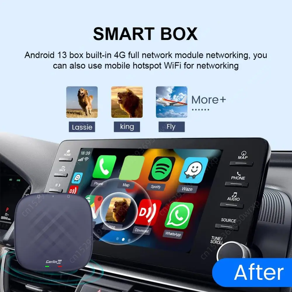 Carlinkit ī÷ Ai TV ڽ CPC200-Tbox ÷, ȵ̵ 13, 8 + 128GB, QCM, 8 ھ  ī÷, ȵ̵ ڵ  Ʈ ڽ