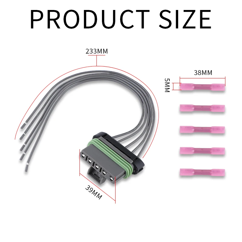 VekAuto Gebläsemotor Widerstand & Kabelbaum - Perfekt Für Chevrolet Trax 2015-2019 | Inkl. 5 Schrumpfschlauch-Terminals